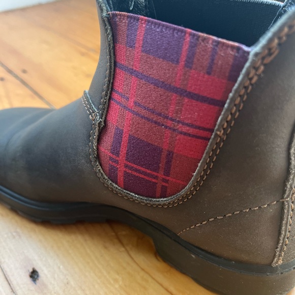 Blundstone Boots Brown with Pink Tartan Size 7 1/2 or 4 1/2 Women - Picture 5 of 13